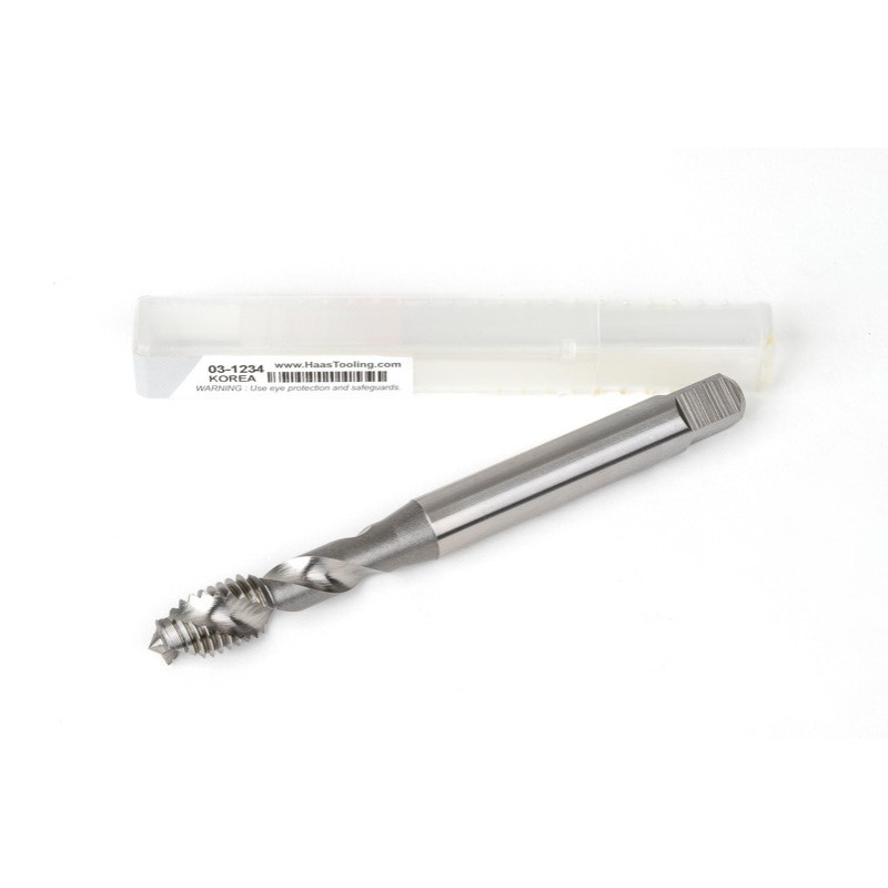 M10x1.5 M HSS-E Spiral Flute Tap, 10mm Shank x 15mm Thread Length, 2.5XD, Mod. Bottoming, 2 Flute, 6H, Uncoated