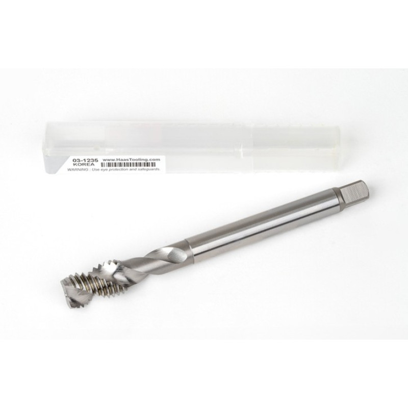 M12x1.75 M HSS-E Spiral Flute Tap, 9mm Shank x 18mm Thread Length, 2.5XD, Mod. Bottoming, 2 Flute, 6H, Uncoated
