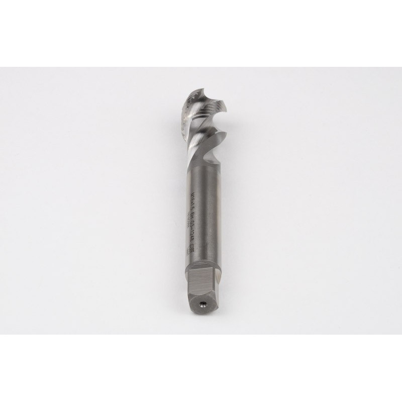 M16x1.5 MF HSS-E Spiral Flute Tap, 12mm Shank x 15mm Thread Length, 2.5XD, Mod. Bottoming, 3 Flute, 6H, Uncoated