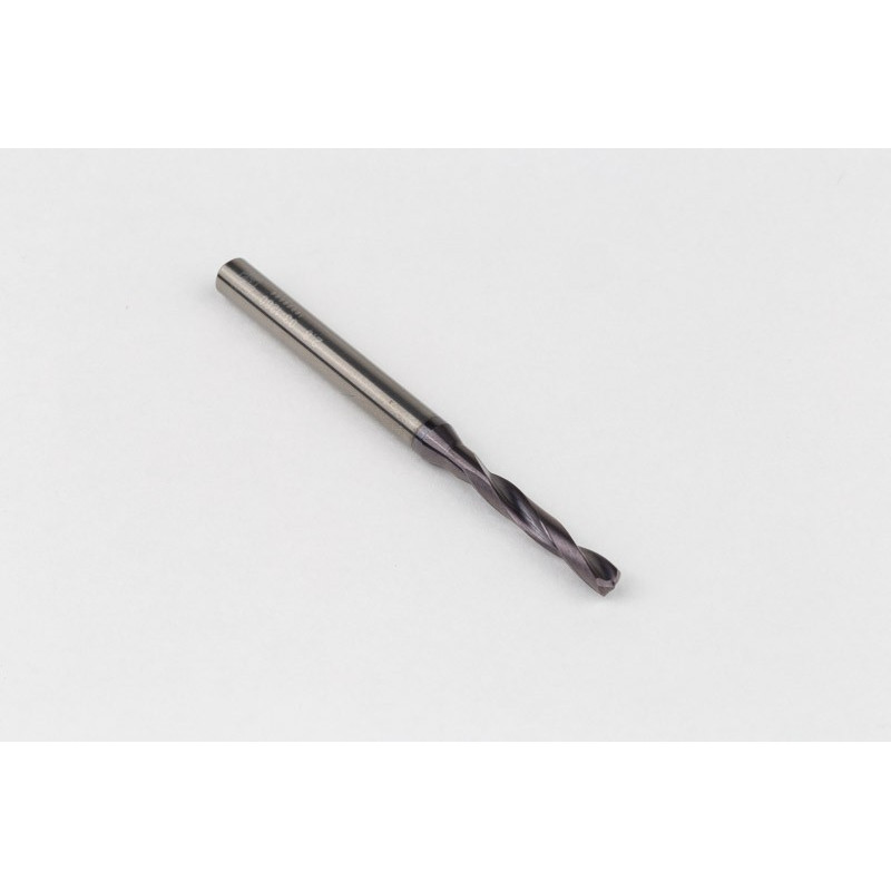 3mm Ø Carbide Drill, 6mm Shank x 140° Point Angle x 30° Helix, 3XD, 2 Flute, TiAlN Coated, GP