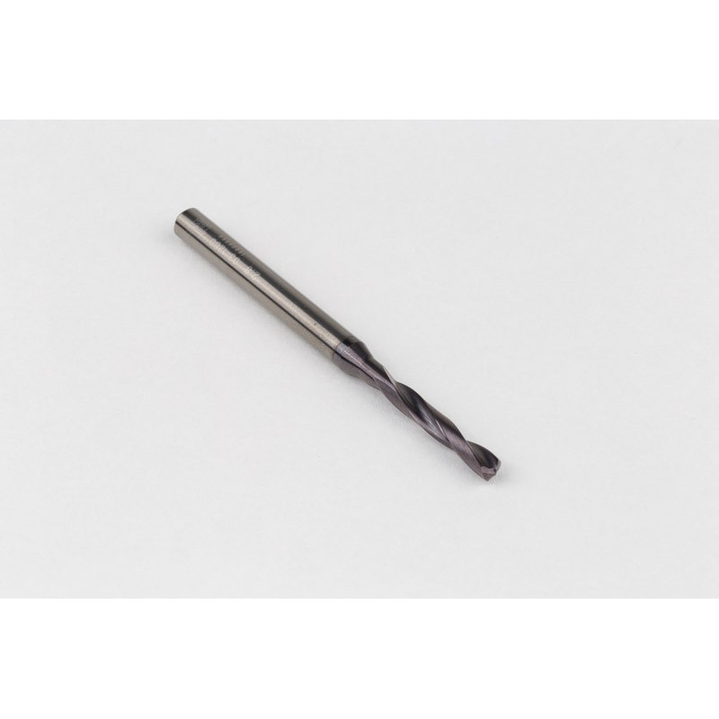 3mm Ø Carbide Drill, 6mm Shank x 140° Point Angle x 30° Helix, 3XD, 2 Flute, TiAlN Coated, GP