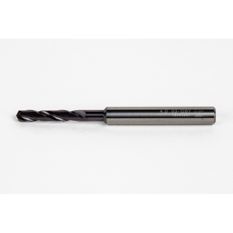 4mm Ø Carbide Drill, 6mm Shank x 140° Point Angle x 30° Helix, 3XD, 2 Flute, TiAlN Coated, GP