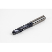 11mm Ø Carbide Drill, 12mm Shank x 140° Point Angle x 30° Helix, 3XD, 2 Flute, TiAlN Coated, GP