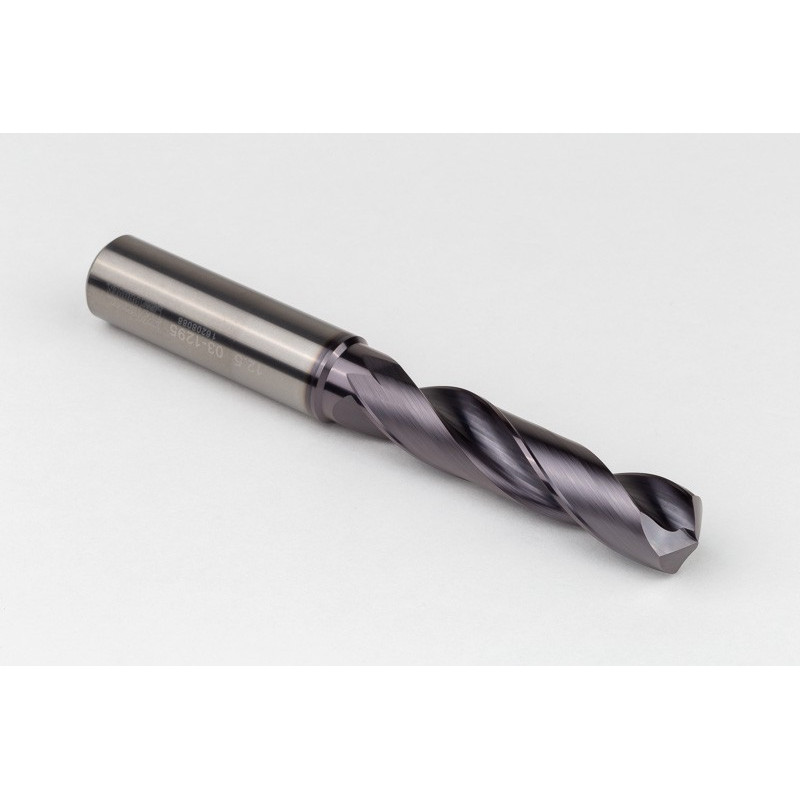 12.5mm Ø Carbide Drill, 14mm Shank x 140° Point Angle x 30° Helix, 3XD, 2 Flute, TiAlN Coated, GP