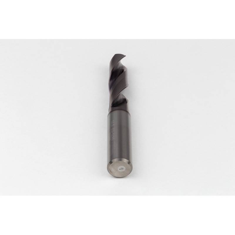 12.5mm Ø Carbide Drill, 14mm Shank x 140° Point Angle x 30° Helix, 3XD, 2 Flute, TiAlN Coated, GP