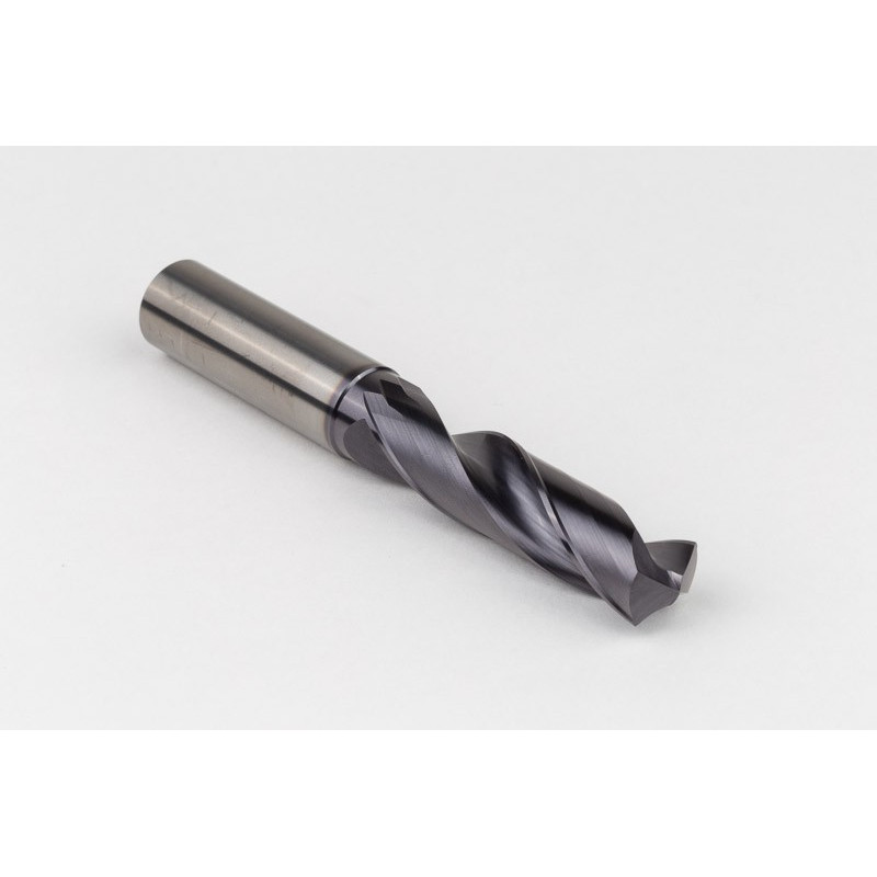 15.1mm Ø Carbide Drill, 16mm Shank x 140° Point Angle x 30° Helix, 3XD, 2 Flute, TiAlN Coated, GP