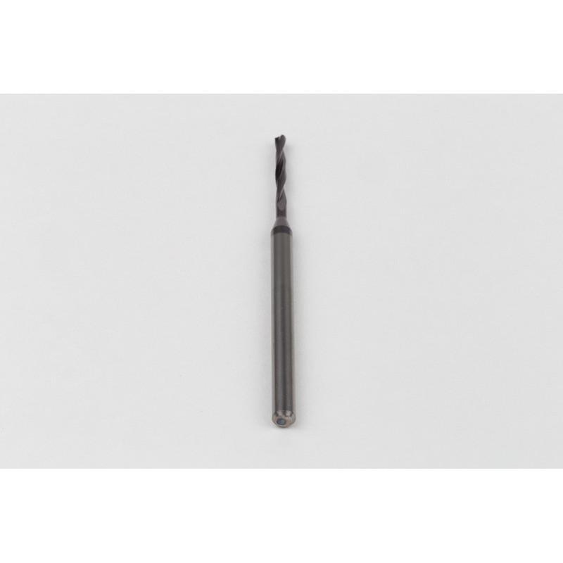 1.6mm Ø Carbide Drill, 3mm Shank x 140° Point Angle x 17° Helix, 5XD, 2 Flute, TiAlN Coated, GP