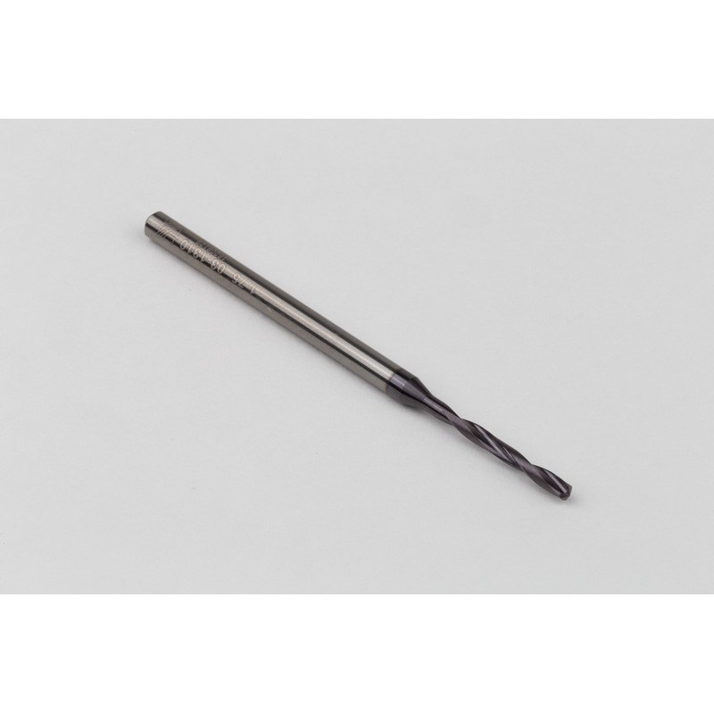 1.75mm Ø Carbide Drill, 3mm Shank x 140° Point Angle x 17° Helix, 5XD, 2 Flute, TiAlN Coated, GP