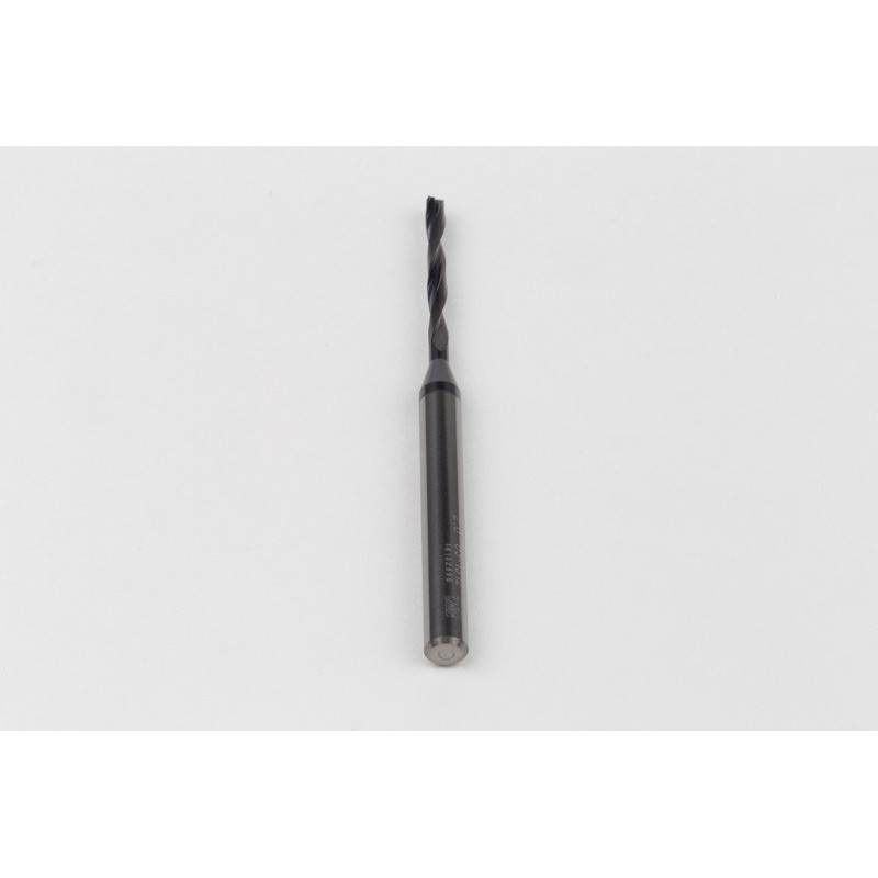 2mm Ø Carbide Drill, 4mm Shank x 140° Point Angle x 18° Helix, 5XD, 2 Flute, TiAlN Coated, GP