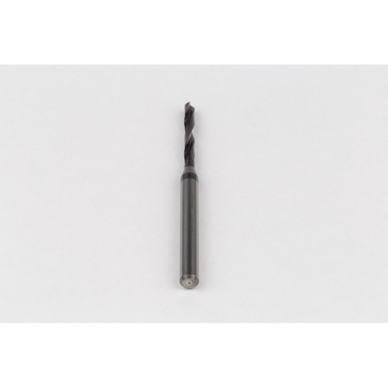 2.3mm Ø Carbide Drill, 4mm Shank x 140° Point Angle x 18° Helix, 5XD, 2 Flute, TiAlN Coated, GP