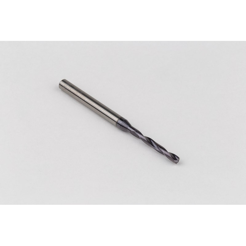2.8mm Ø Carbide Drill, 4mm Shank x 140° Point Angle x 19° Helix, 5XD, 2 Flute, TiAlN Coated, GP