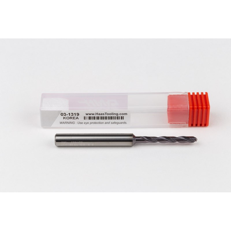 3.2mm Ø Carbide Drill, 6mm Shank x 140° Point Angle x 30° Helix, 5XD, 2 Flute, TiAlN Coated, GP