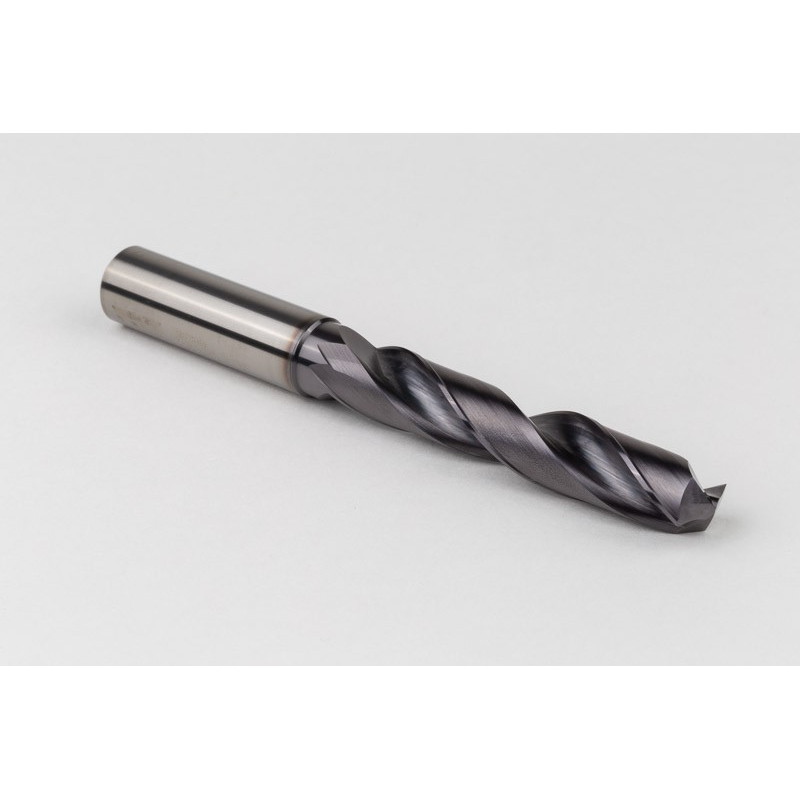13mm Ø Carbide Drill, 14mm Shank x 140° Point Angle x 30° Helix, 5XD, 2 Flute, TiAlN Coated, GP