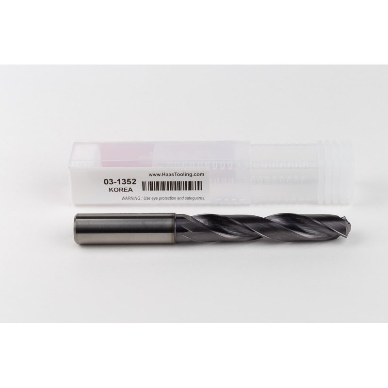 13mm Ø Carbide Drill, 14mm Shank x 140° Point Angle x 30° Helix, 5XD, 2 Flute, TiAlN Coated, GP