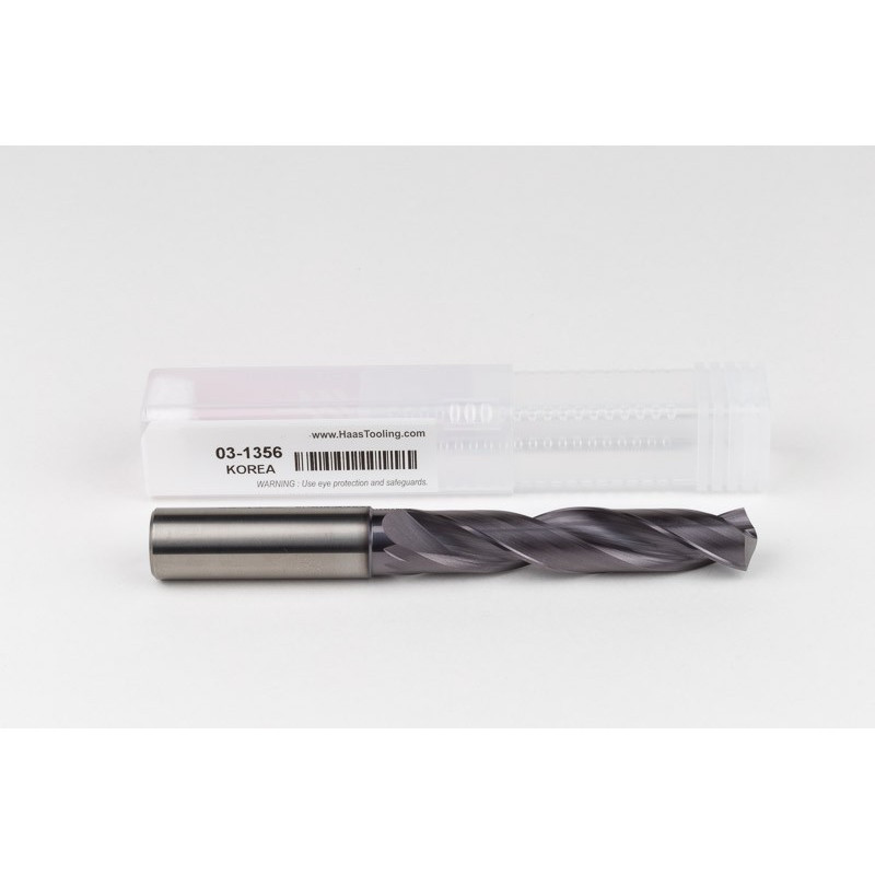 14.5mm Ø Carbide Drill, 14mm Shank x 140° Point Angle x 30° Helix, 5XD, 2 Flute, TiAlN Coated, GP