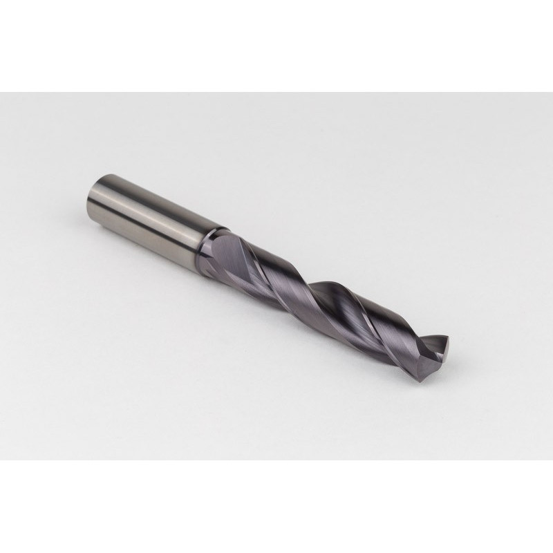 15mm Ø Carbide Drill, 16mm Shank x 140° Point Angle x 30° Helix, 5XD, 2 Flute, TiAlN Coated, GP