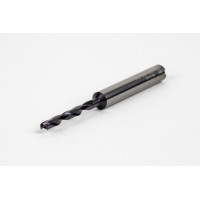 3mm Ø Carbide Drill, 6mm Shank x 140° Point Angle x 23° Helix, 5XD, 2 Flute, TiAlN Coated, GP, TSC