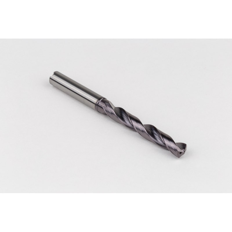 Твердосплавне свердло Ø 7,5 мм, хвостовик 8 мм x кут вершини 140° x спіраль 28°, 5XD, 2 канавки, покриття TiAlN, GP, TSC