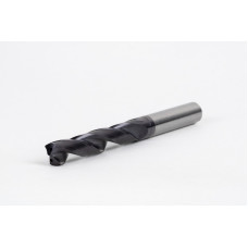 10.2mm Ø Carbide Drill, 12mm Shank x 140° Point Angle x 26° Helix, 5XD, 2 Flute, TiAlN Coated, GP, TSC