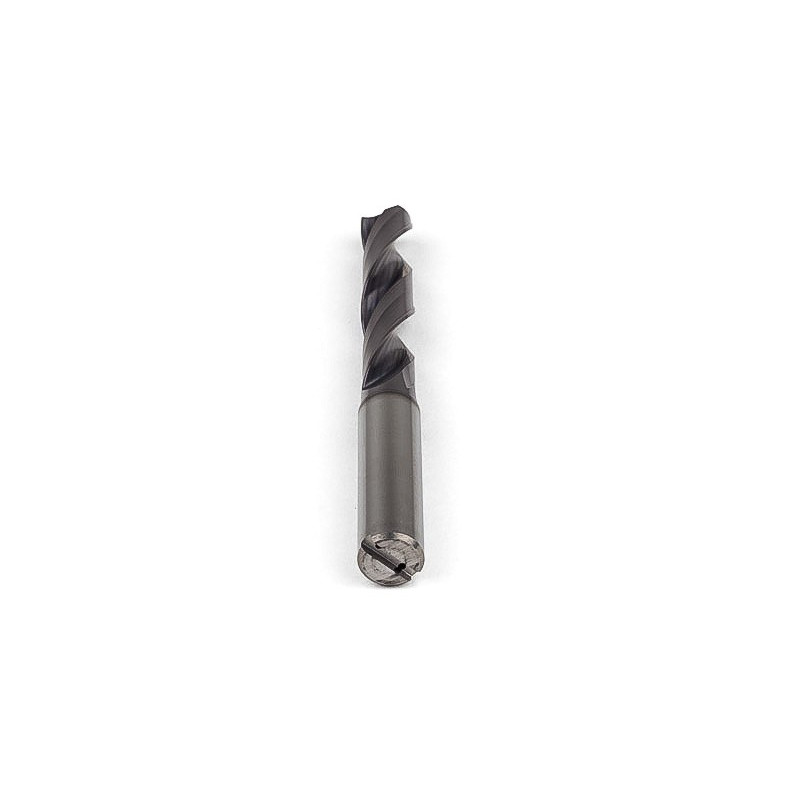 10.8mm Ø Carbide Drill, 12mm Shank x 140° Point Angle x 28° Helix, 5XD, 2 Flute, TiAlN Coated, GP, TSC