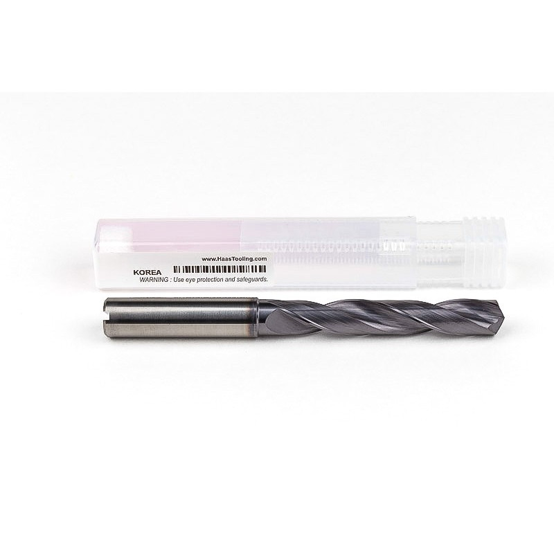 10.8mm Ø Carbide Drill, 12mm Shank x 140° Point Angle x 28° Helix, 5XD, 2 Flute, TiAlN Coated, GP, TSC