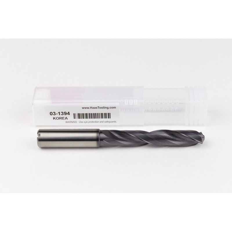 13mm Ø Carbide Drill, 14mm Shank x 140° Point Angle x 28° Helix, 5XD, 2 Flute, TiAlN Coated, GP, TSC