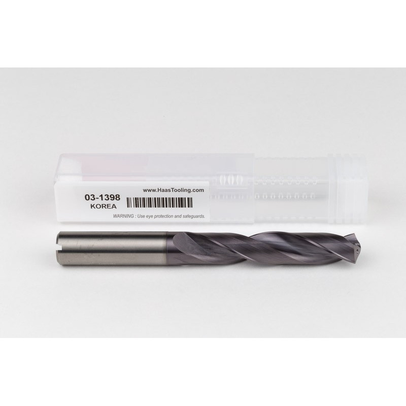 14mm Ø Carbide Drill, 14mm Shank x 140° Point Angle x 30° Helix, 5XD, 2 Flute, TiAlN Coated, GP, TSC