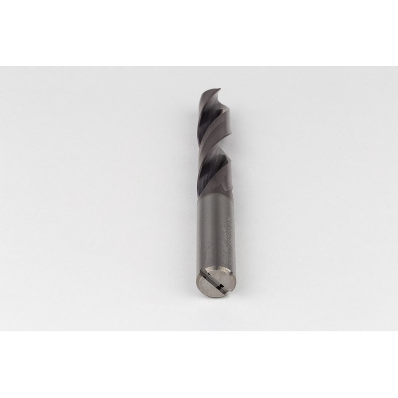 14.5mm Ø Carbide Drill, 14mm Shank x 140° Point Angle x 30° Helix, 5XD, 2 Flute, TiAlN Coated, GP, TSC
