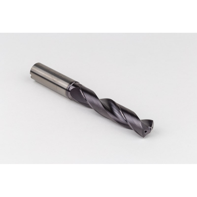 15.1mm Ø Carbide Drill, 16mm Shank x 140° Point Angle x 29° Helix, 5XD, 2 Flute, TiAlN Coated, GP, TSC