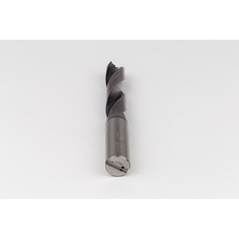 15.2mm Ø Carbide Drill, 16mm Shank x 140° Point Angle x 29° Helix, 5XD, 2 Flute, TiAlN Coated, GP, TSC