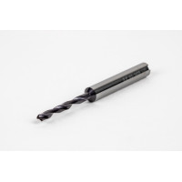 3mm Ø Carbide Drill, 6mm Shank x 140° Point Angle x 23° Helix, 5XD, 2 Flute, TiAlN Coated, Inox / SS, TSC