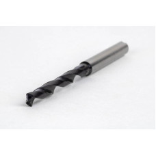 Твердосплавне свердло Ø 5 мм, хвостовик 6 мм x кут вістря 140° x спіраль 26°, 5XD, 2 канавки, покриття TiAlN, нержавіюча сталь / нержавіюча сталь, TSC