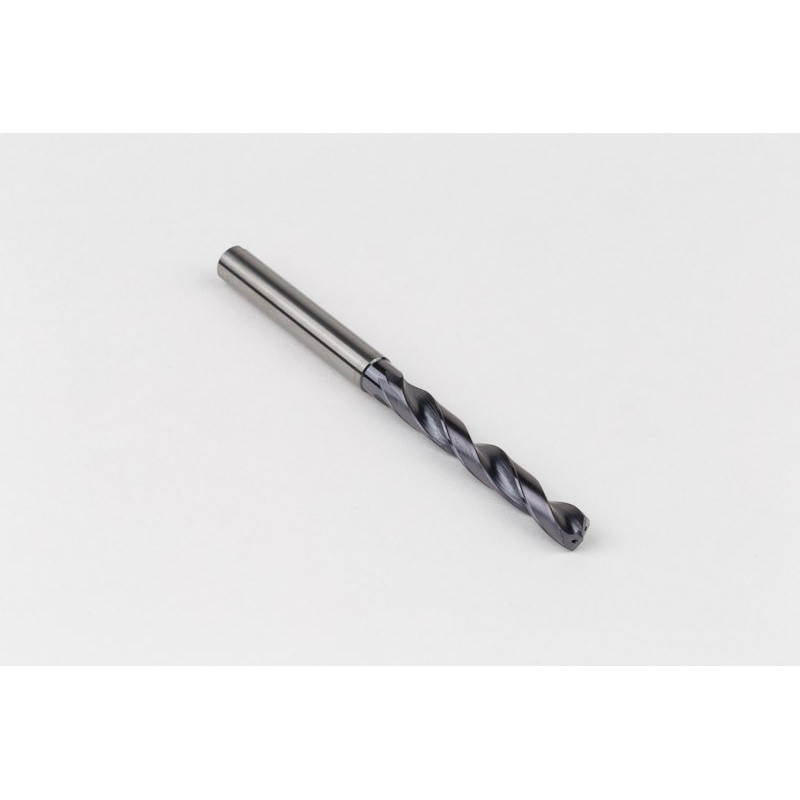 5.5mm Ø Carbide Drill, 6mm Shank x 140° Point Angle x 28° Helix, 5XD, 2 Flute, TiAlN Coated, Inox / SS, TSC