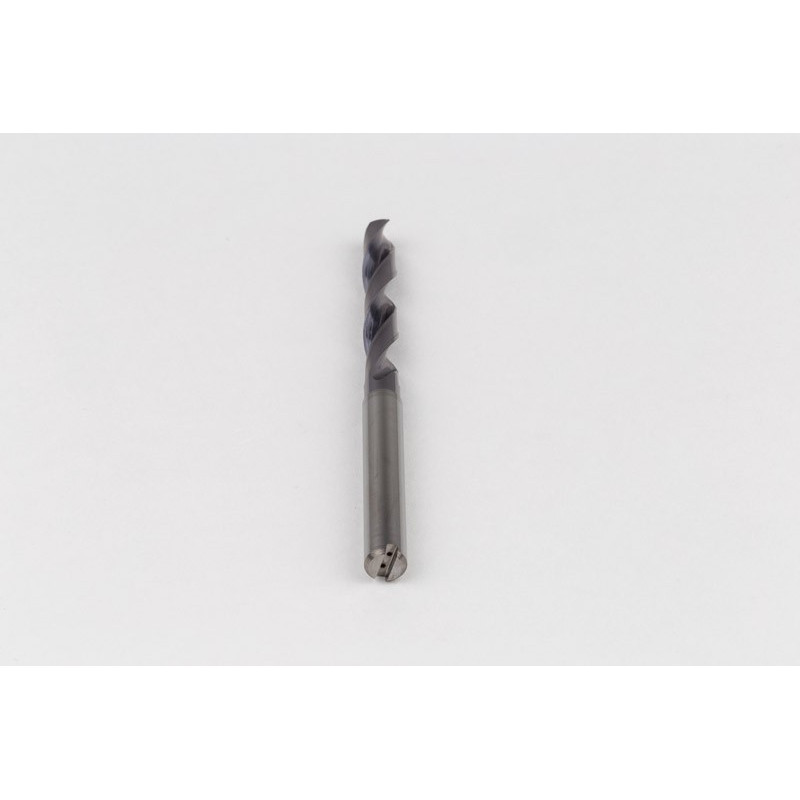 5.5mm Ø Carbide Drill, 6mm Shank x 140° Point Angle x 28° Helix, 5XD, 2 Flute, TiAlN Coated, Inox / SS, TSC