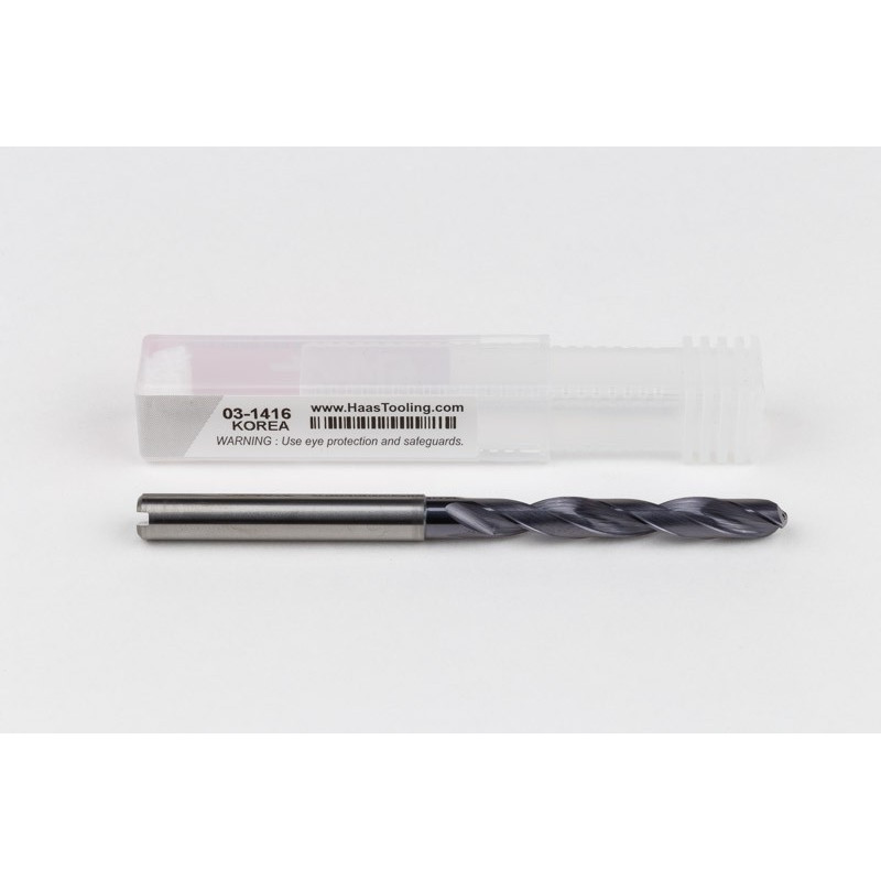 5.5mm Ø Carbide Drill, 6mm Shank x 140° Point Angle x 28° Helix, 5XD, 2 Flute, TiAlN Coated, Inox / SS, TSC