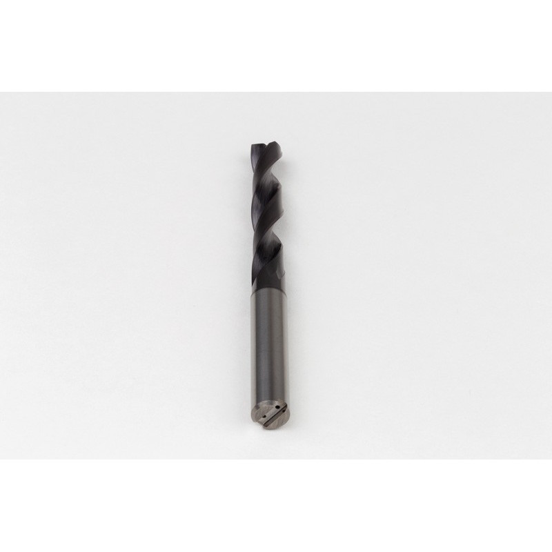 Твердосплавне свердло Ø 7,5 мм, хвостовик 8 мм x кут вістря 140° x спіраль 28°, 5XD, 2 канавки, покриття TiAlN, нержавіюча сталь / нержавіюча сталь, TSC