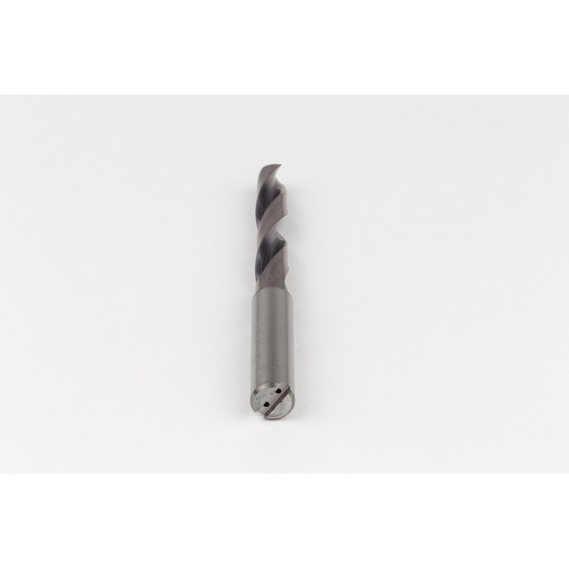 Твердосплавне свердло Ø 8,5 мм, хвостовик 10 мм x кут вістря 140° x спіраль 26°, 5XD, 2 канавки, покриття TiAlN, нержавіюча сталь / нержавіюча сталь, TSC