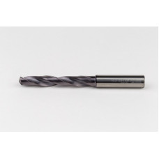 10.2mm Ø Carbide Drill, 12mm Shank x 140° Point Angle x 26° Helix, 5XD, 2 Flute, TiAlN Coated, Inox / SS, TSC