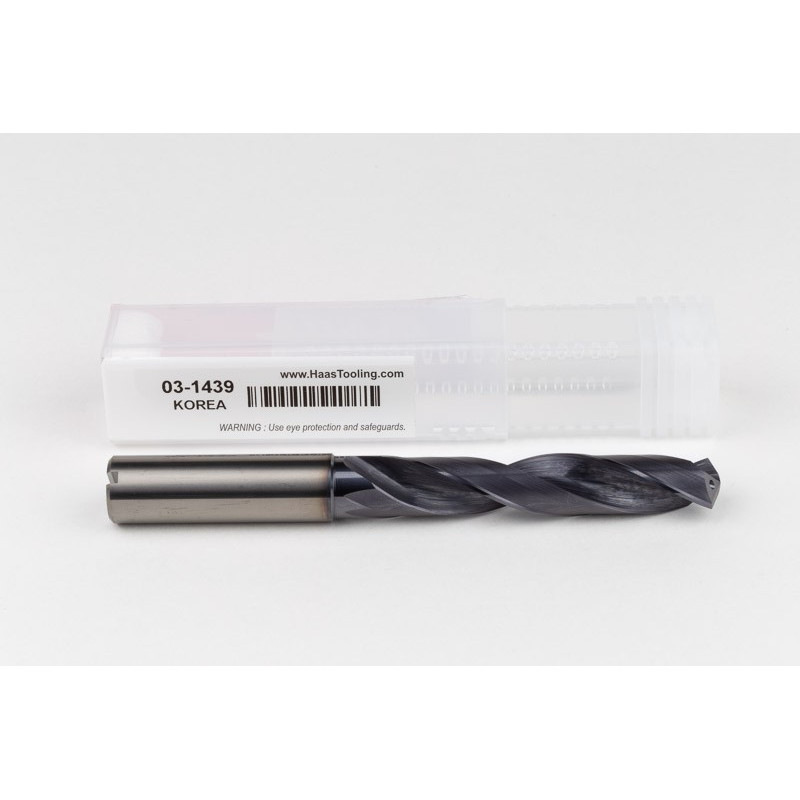 13mm Ø Carbide Drill, 14mm Shank x 140° Point Angle x 28° Helix, 5XD, 2 Flute, TiAlN Coated, Inox / SS, TSC