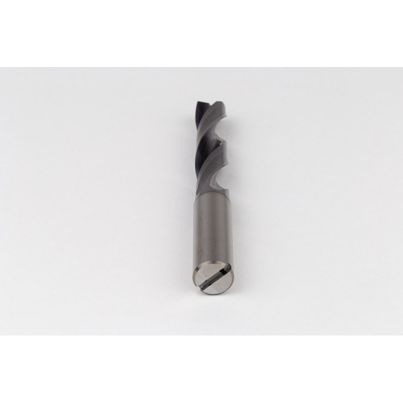 13.5mm Ø Carbide Drill, 14mm Shank x 140° Point Angle x 29° Helix, 5XD, 2 Flute, TiAlN Coated, Inox / SS, TSC