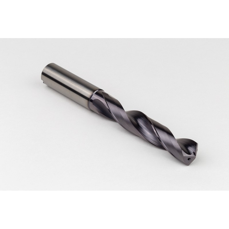 Твердосплавне свердло Ø 15,1 мм, хвостовик 16 мм x кут вершини 140° x спіраль 29°, 5XD, 2 канавки, покриття TiAlN, нержавіюча сталь / нержавіюча сталь, TSC