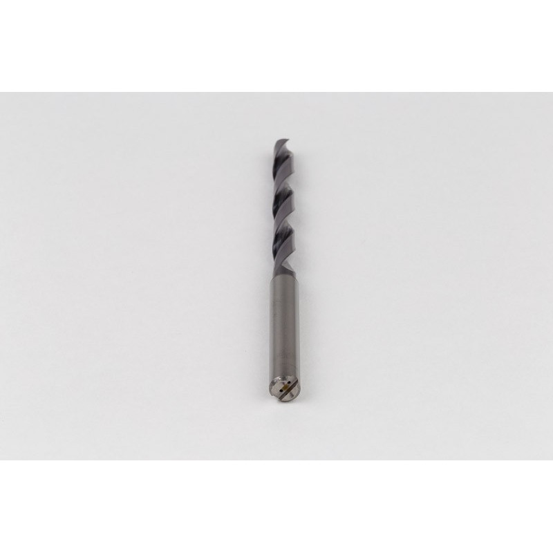 5.5mm Ø Carbide Drill, 6mm Shank x 140° Point Angle x 28° Helix, 8XD, 2 Flute, TiAlN Coated, GP, TSC
