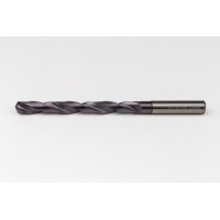 9.5mm Ø Carbide Drill, 10mm Shank x 140° Point Angle x 29° Helix, 8XD, 2 Flute, TiAlN Coated, GP, TSC