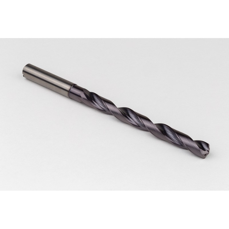 Твердосплавне свердло Ø 9,5 мм, хвостовик 10 мм x кут вершини 140° x спіраль 29°, 8XD, 2 канавки, покриття TiAlN, GP, TSC