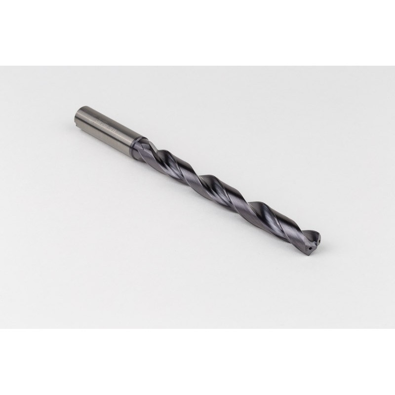 12mm Ø Carbide Drill, 12mm Shank x 140° Point Angle x 30° Helix, 8XD, 2 Flute, TiAlN Coated, GP, TSC