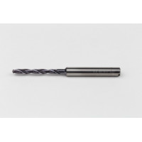 3.5mm Ø Carbide Drill, 6mm Shank x 140° Point Angle x 26° Helix, 8XD, 2 Flute, TiAlN Coated, Inox / SS, TSC