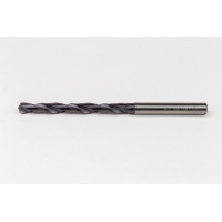 5.5mm Ø Carbide Drill, 6mm Shank x 140° Point Angle x 28° Helix, 8XD, 2 Flute, TiAlN Coated, Inox / SS, TSC