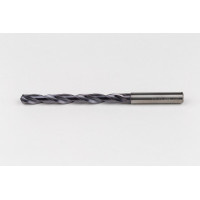 6mm Ø Carbide Drill, 6mm Shank x 140° Point Angle x 30° Helix, 8XD, 2 Flute, TiAlN Coated, Inox / SS, TSC