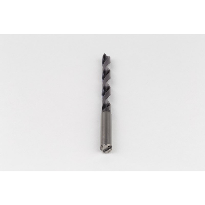 Твердосплавне свердло Ø 6 мм, хвостовик 6 мм x кут вістря 140° x спіраль 30°, 8XD, 2 канавки, покриття TiAlN, нержавіюча сталь / нержавіюча сталь, TSC