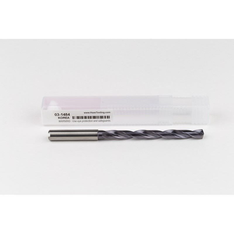 Твердосплавне свердло Ø 7 мм, хвостовик 8 мм x кут вістря 140° x спіраль 27°, 8XD, 2 канавки, покриття TiAlN, нержавіюча сталь / нержавіюча сталь, TSC